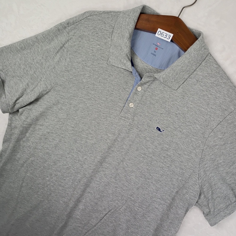 Vineyard Vines Polo Shirt Mens XL Grey Short Sleeve Cotton Preppy Nautical Basic - Picture 2 of 7